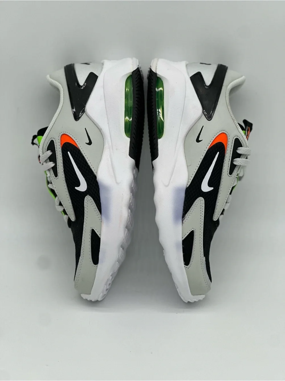 Nike Kids Sneakers in Black, Gray, Neon Green & Orange